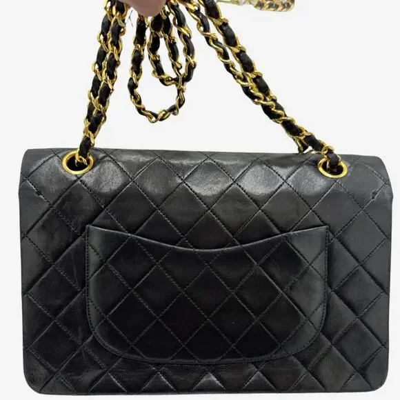 Vintage Authentic Chanel Lambskin medium Classic Double flap with 24k gold - Picture 4 of 16